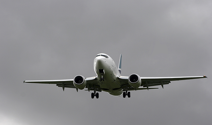 A plane in flight